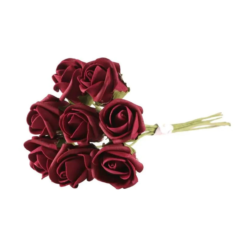 Foam Tea Rose Bud x8 Burgundy