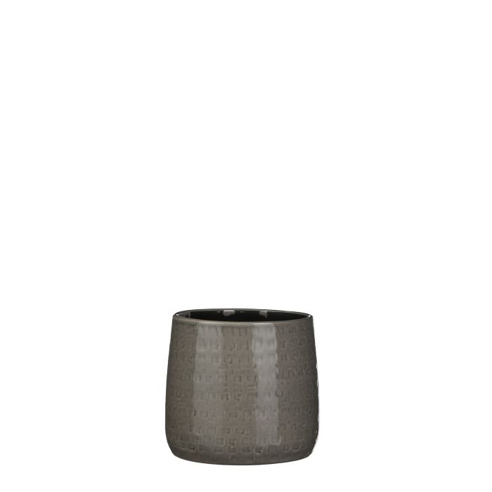 MICA DECORATIONS FLOYD PLANT POT - H17 X Ø19 CM - GREY