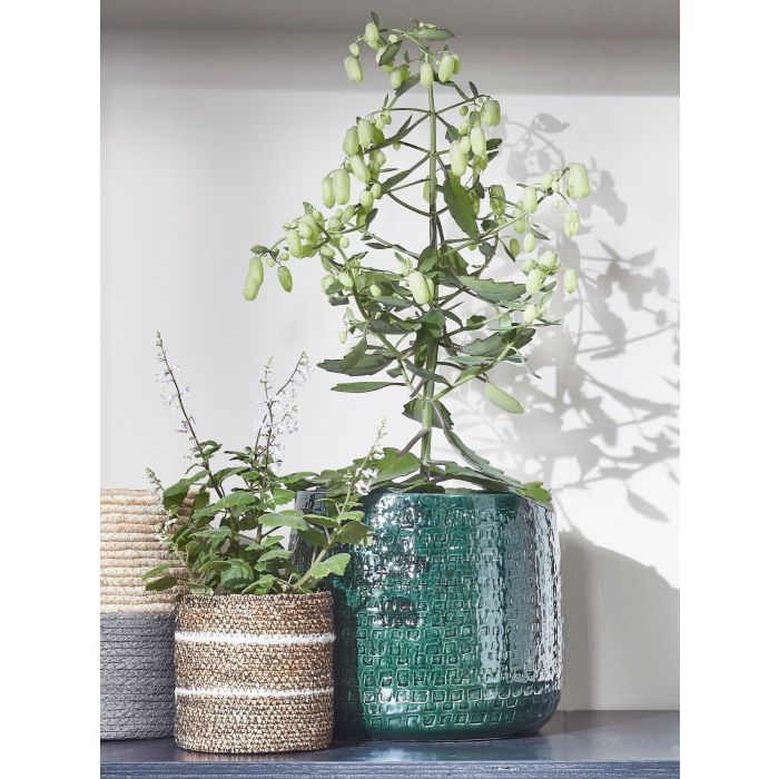 MICA DECORATIONS FLOYD PLANT POT - H21 X Ø24 CM - GREEN