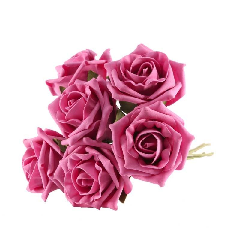 Artificial - Foam Tea Rose - Cerise Pink